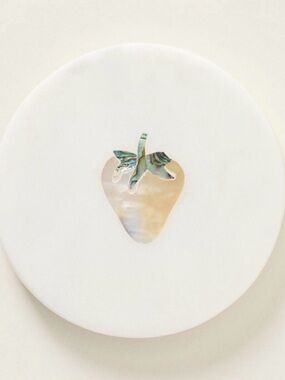 NIB Anthropologie Briar Marble Strawberry Coaster